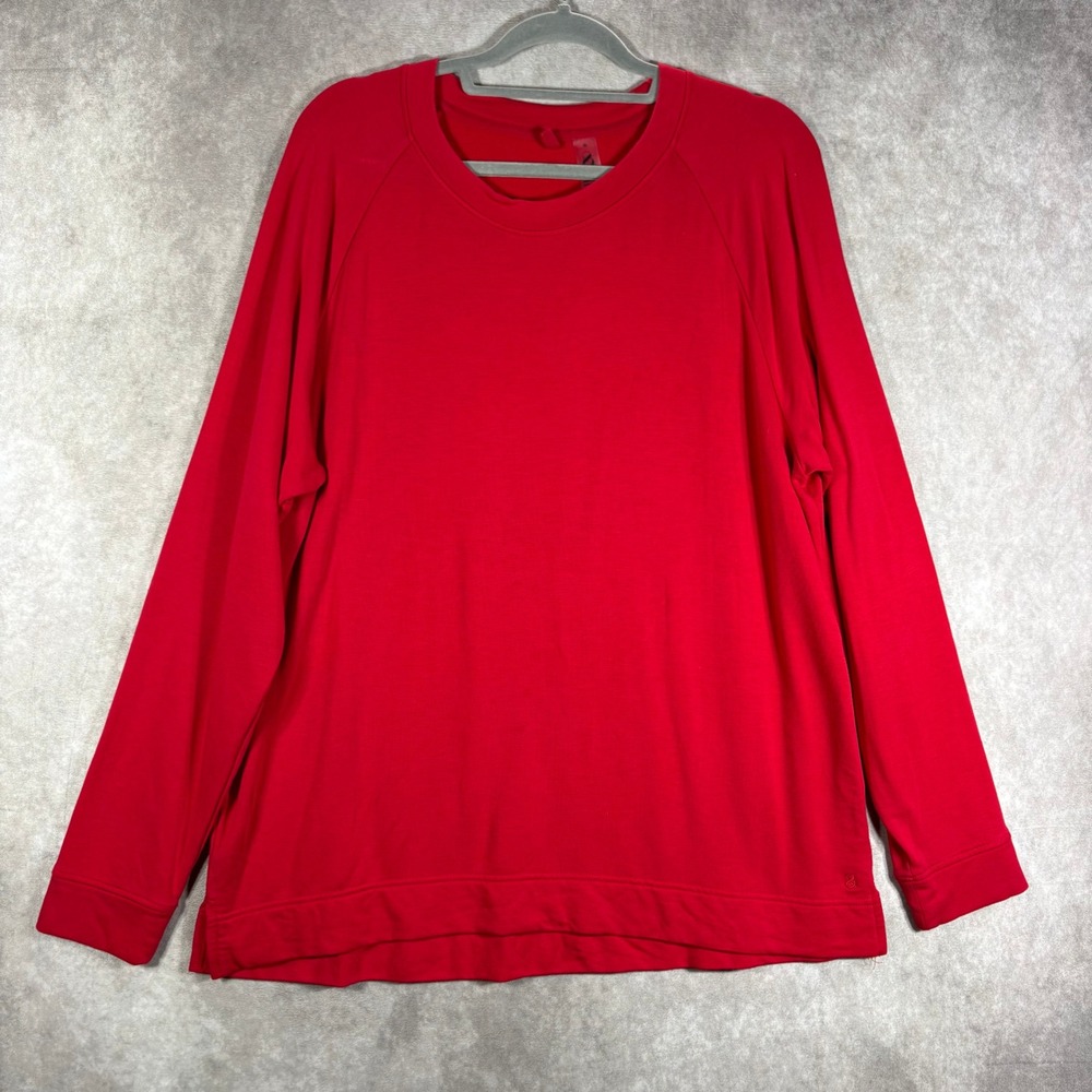 Lou‎ & Grey Sweatshirt Womens XL Red Signature Soft Raglan Sleeve Rayon Blend